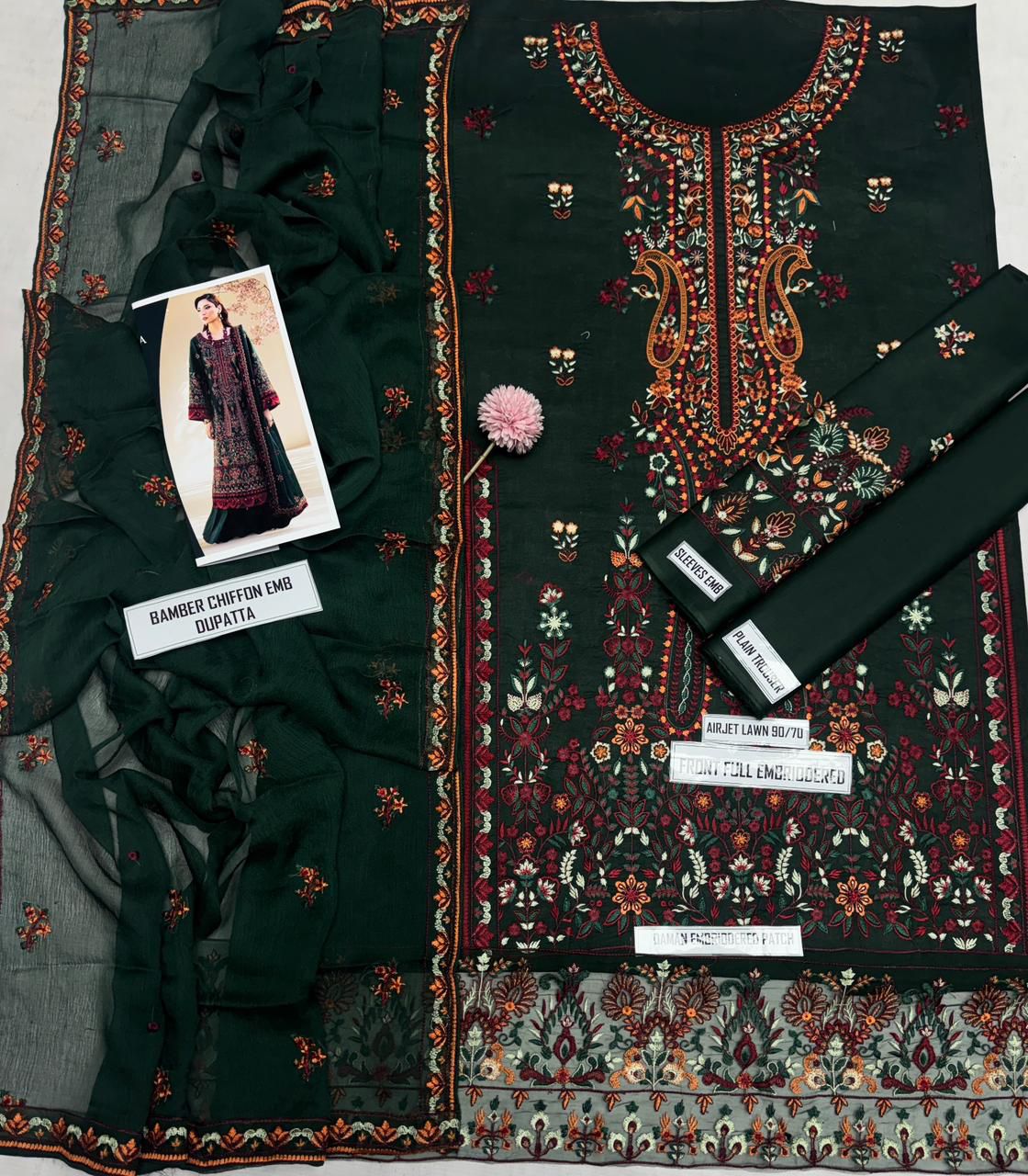 Chiffon Duppata 3pc Lawn Collection